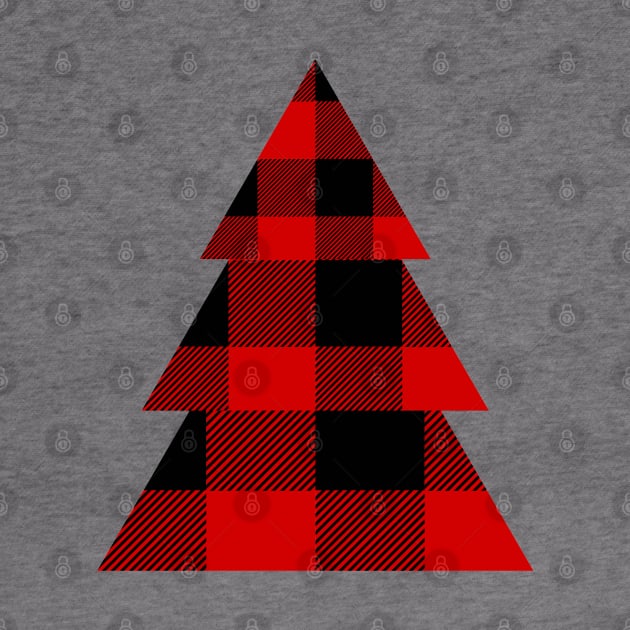 Pine Tree in Buffalo Plaid Pattern by EdenLiving